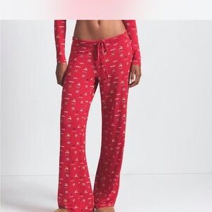 Skims holiday cranberry vintage deer straight leg pant MEDIUM